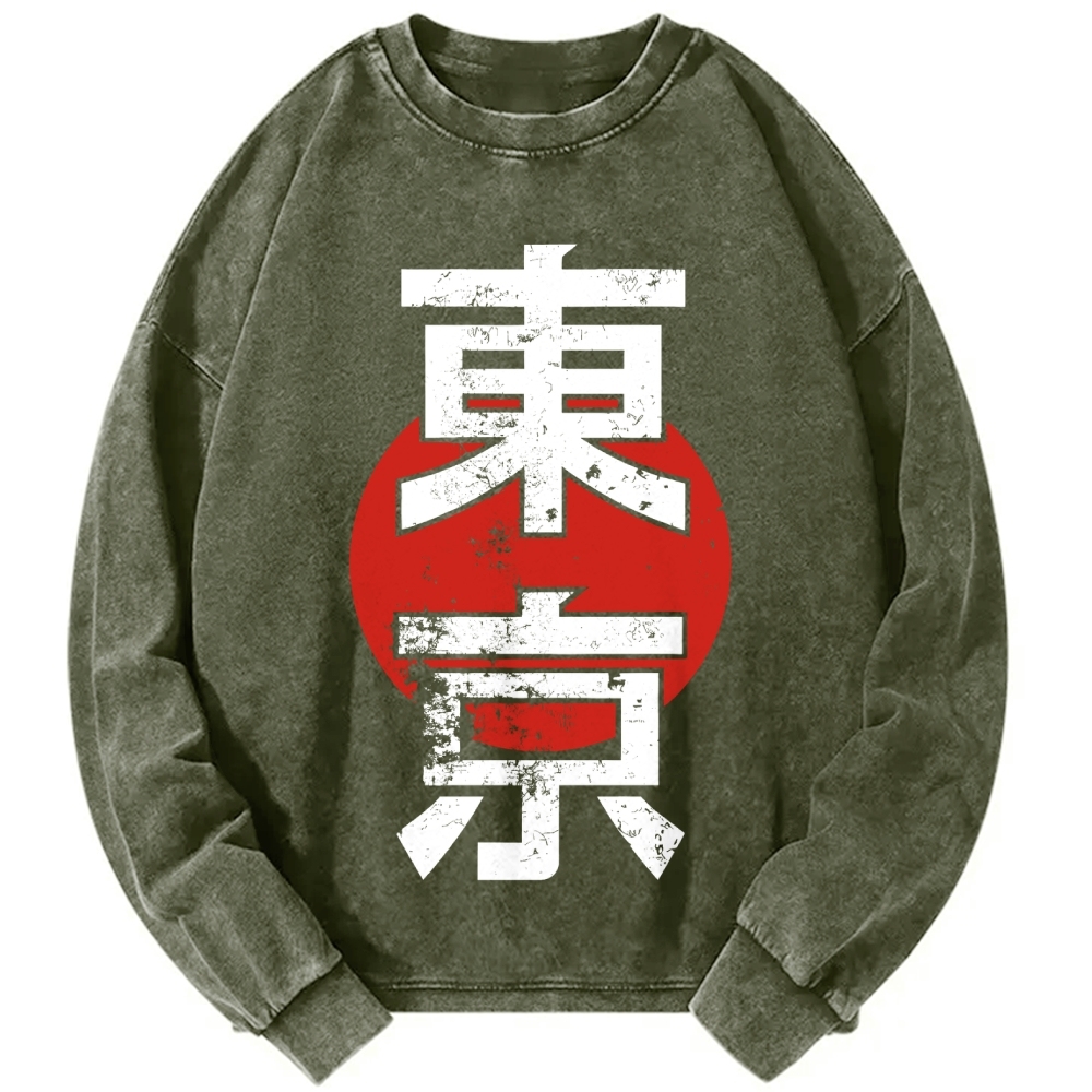 Unisex Tokyo Vintage Washed Sweatshirts