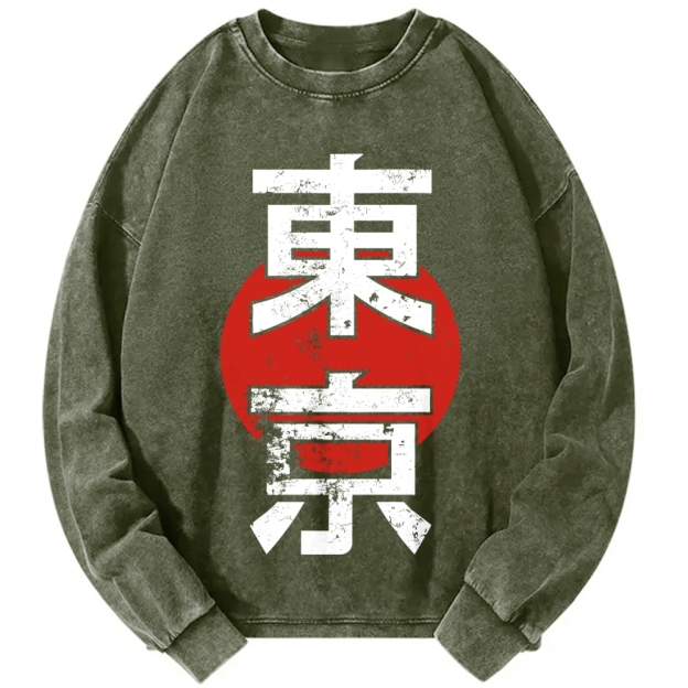 Unisex Tokyo Vintage Washed Sweatshirts