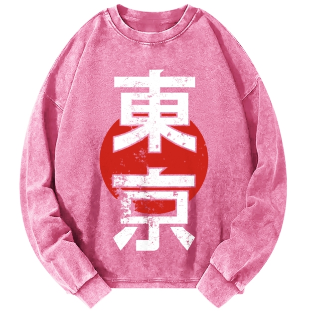 Unisex Tokyo Vintage Washed Sweatshirts