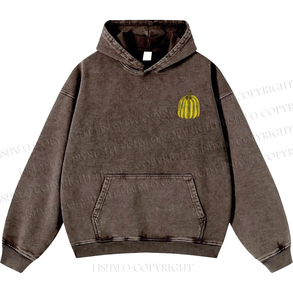Unisex Casual Yayoi Kusama Pumpkin Printed Washed Hoodie