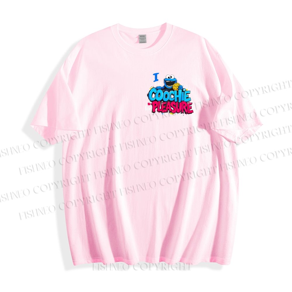 Unisex Classic I Eat Cookies For Pleasure Cookie Monster Printed Cotton T-shirt