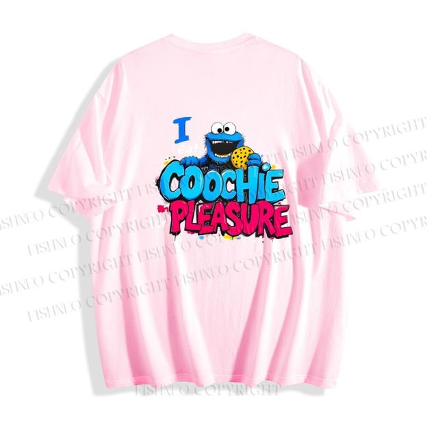 Unisex Classic I Eat Cookies For Pleasure Cookie Monster Printed Cotton T-shirt