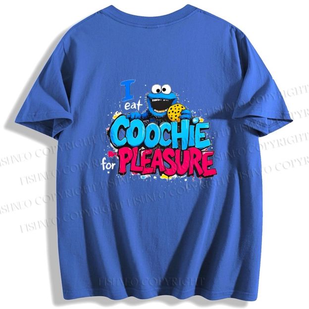 Unisex Classic I Eat Cookies For Pleasure Cookie Monster Printed Cotton T-shirt