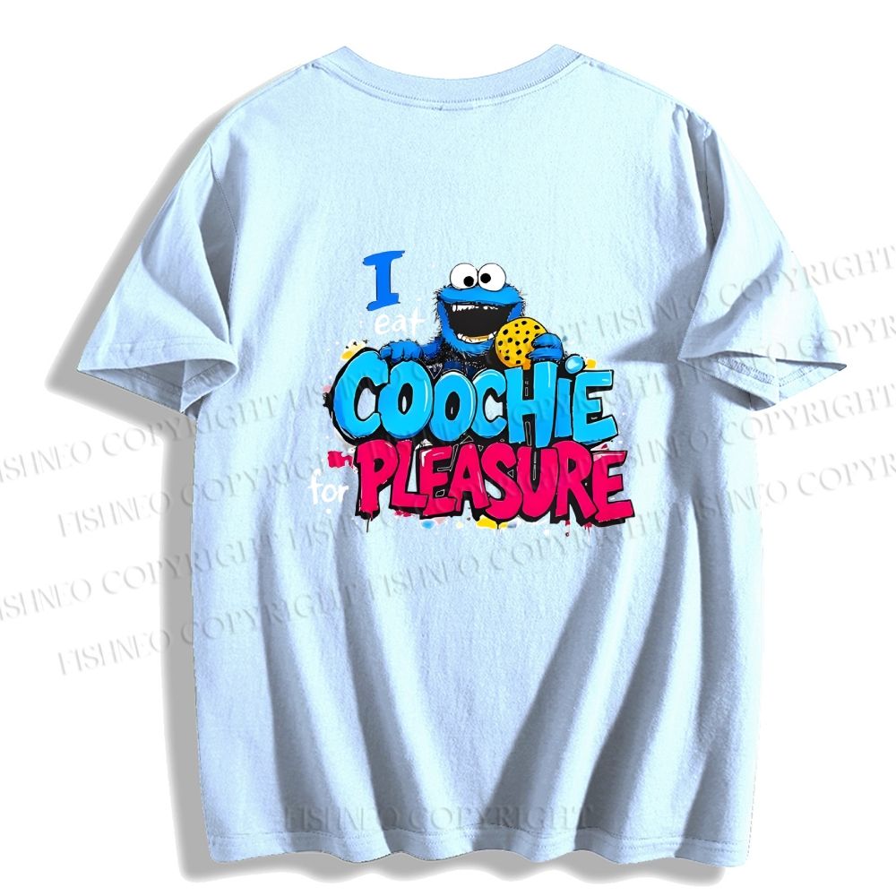 Unisex Classic I Eat Cookies For Pleasure Cookie Monster Printed Cotton T-shirt