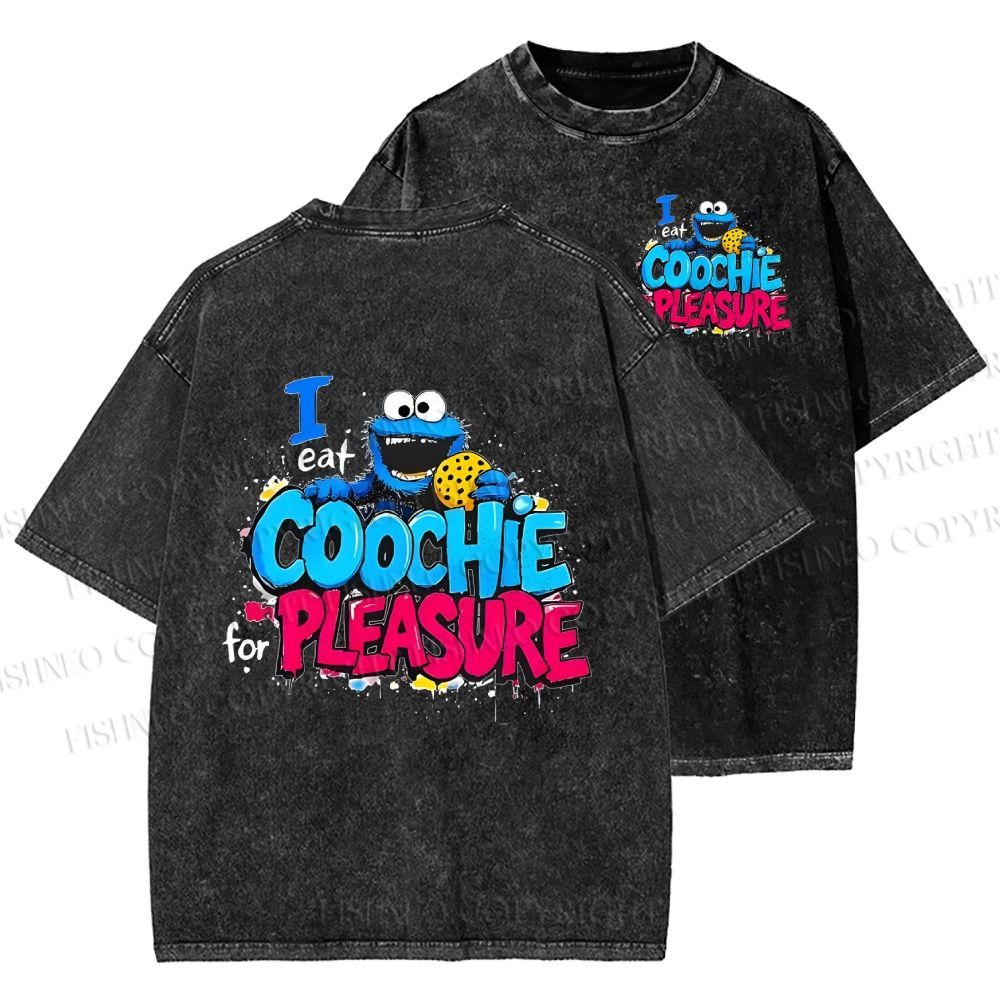 Unisex I Eat Cookies For Pleasure Cookie Monster Printed Washed Tee