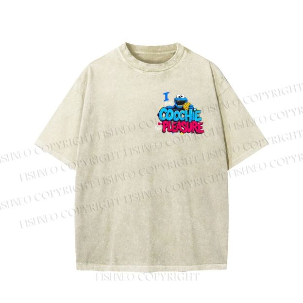 Unisex I Eat Cookies For Pleasure Cookie Monster Printed Washed Tee