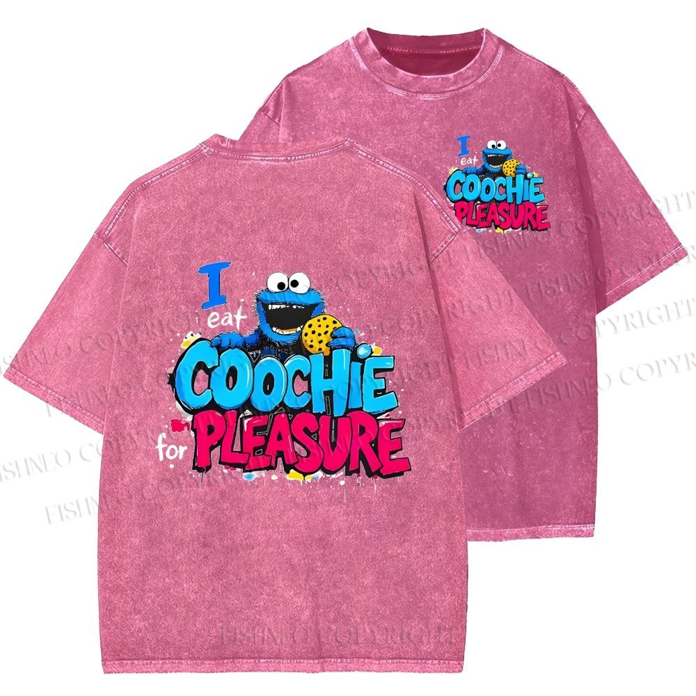 Unisex I Eat Cookies For Pleasure Cookie Monster Printed Washed Tee