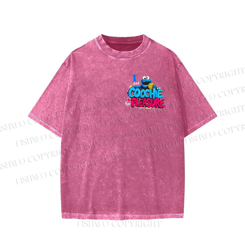 Unisex I Eat Cookies For Pleasure Cookie Monster Printed Washed Tee