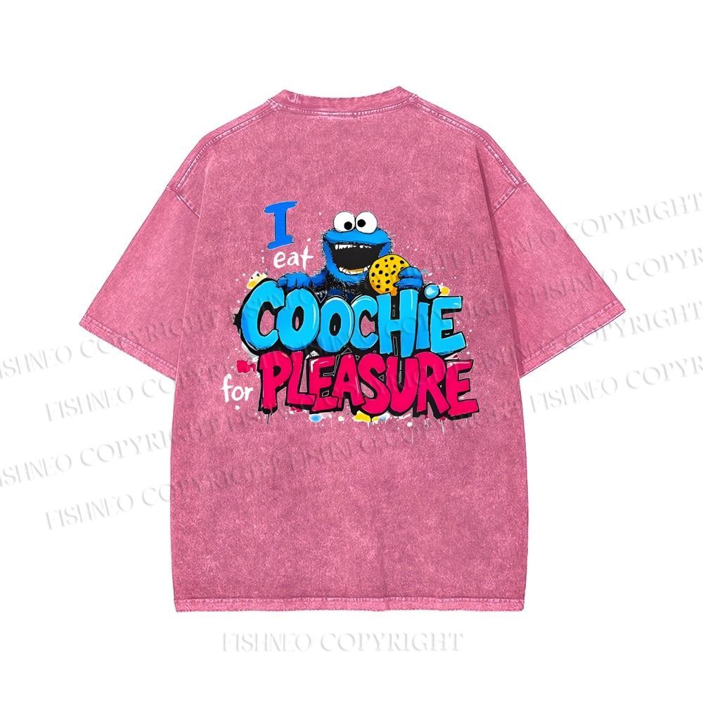 Unisex I Eat Cookies For Pleasure Cookie Monster Printed Washed Tee
