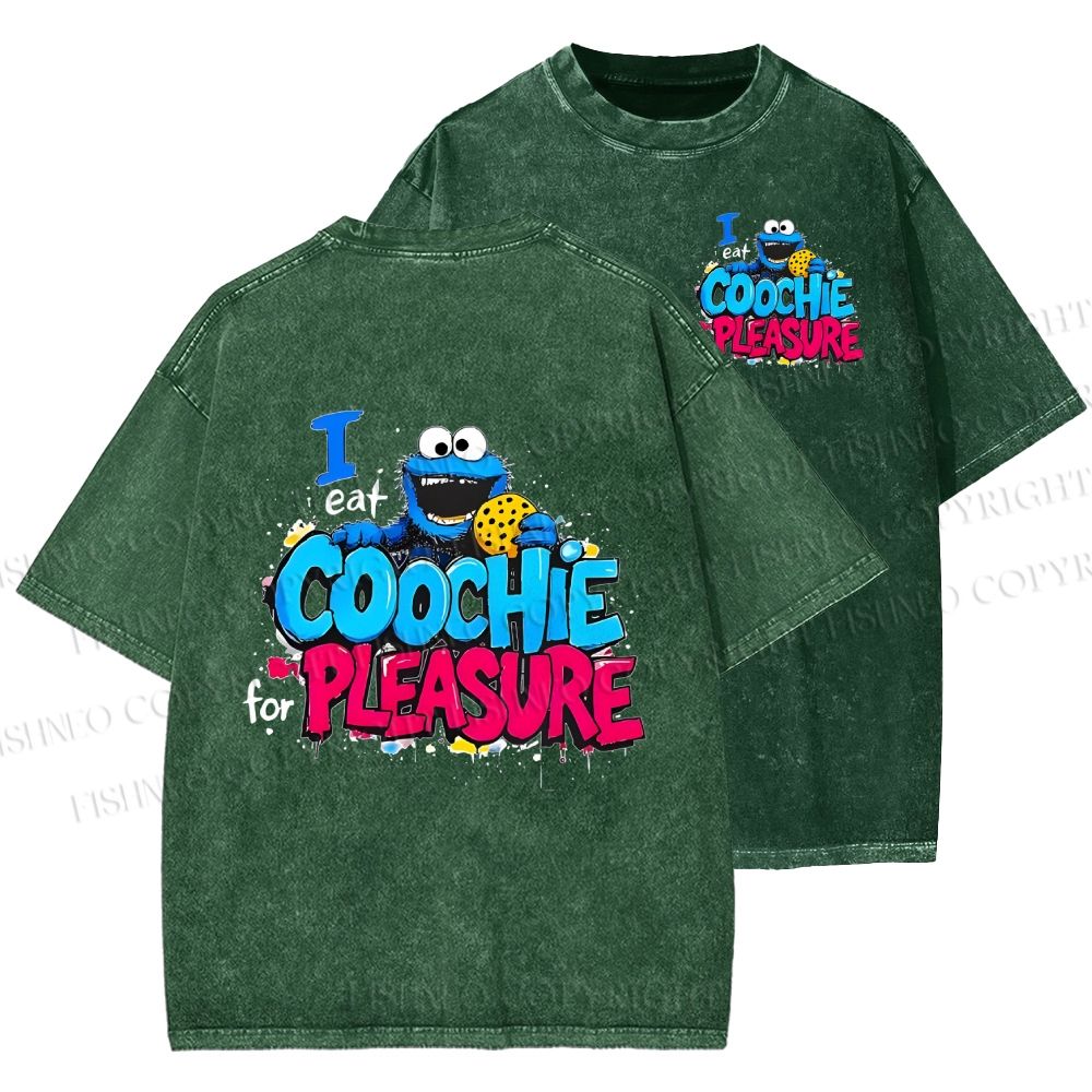 Unisex I Eat Cookies For Pleasure Cookie Monster Printed Washed Tee