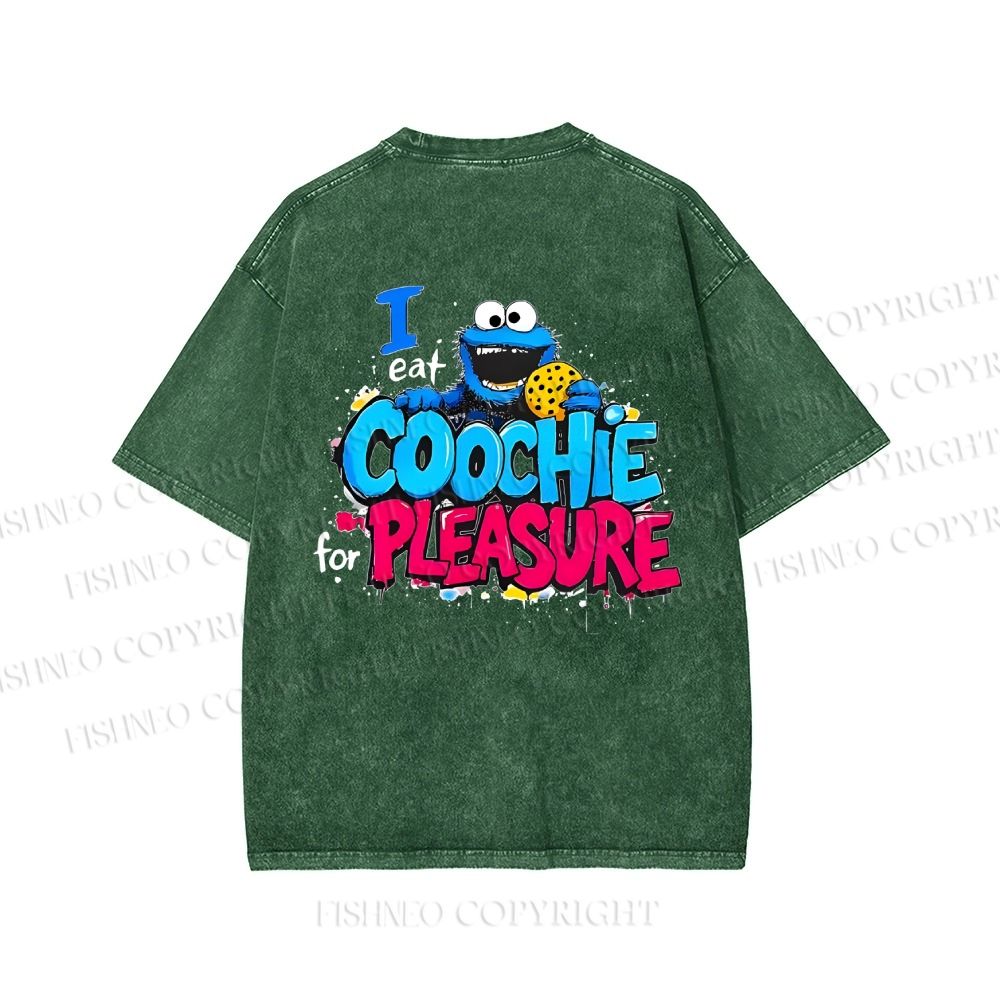 Unisex I Eat Cookies For Pleasure Cookie Monster Printed Washed Tee