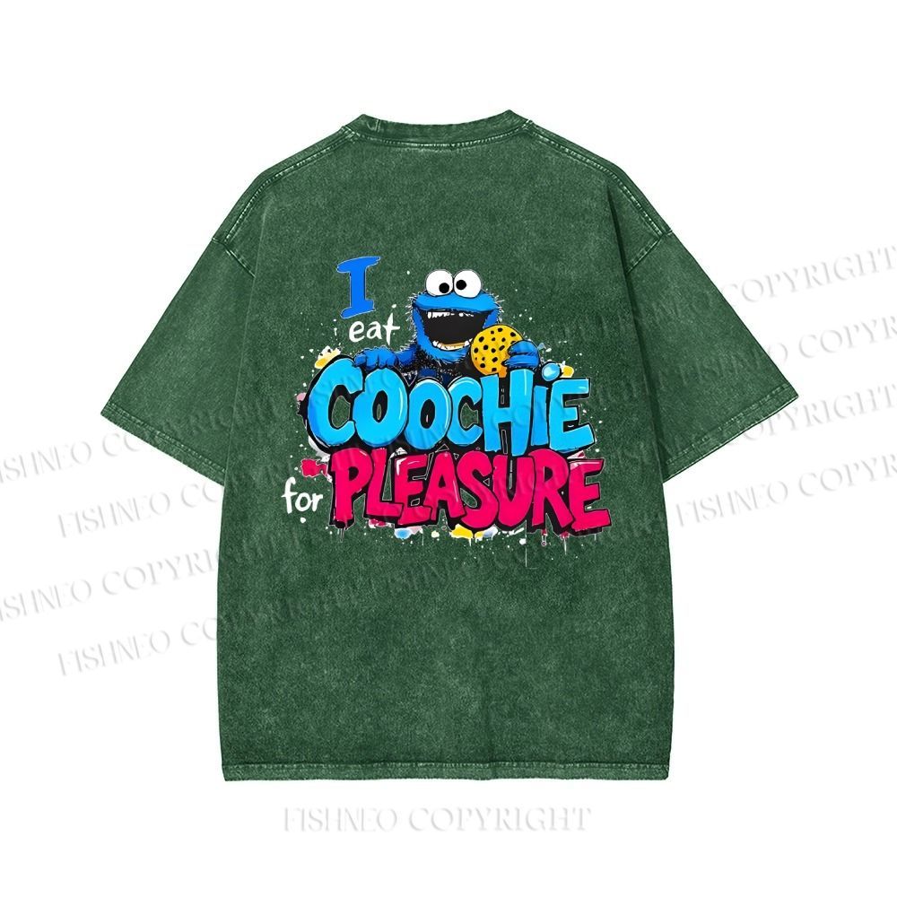 Unisex I Eat Cookies For Pleasure Cookie Monster Printed Washed Tee