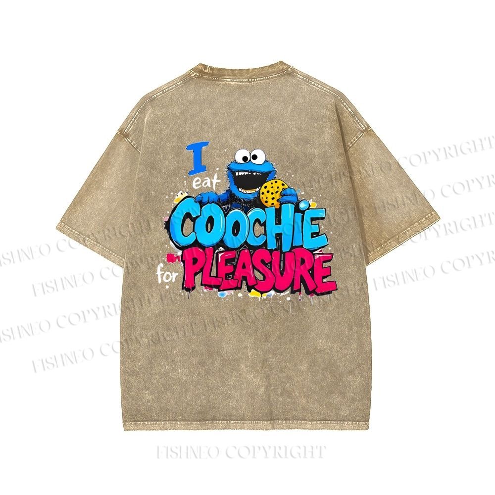 Unisex I Eat Cookies For Pleasure Cookie Monster Printed Washed Tee