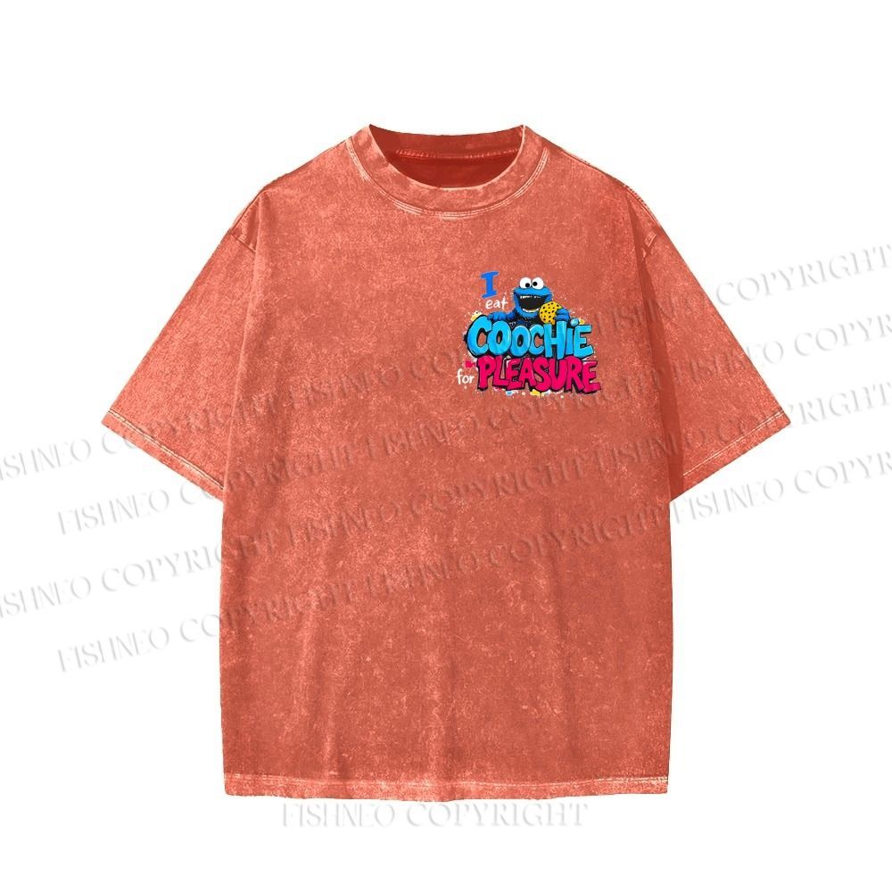 Unisex I Eat Cookies For Pleasure Cookie Monster Printed Washed Tee