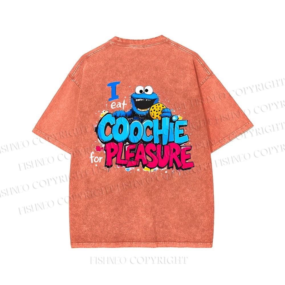 Unisex I Eat Cookies For Pleasure Cookie Monster Printed Washed Tee