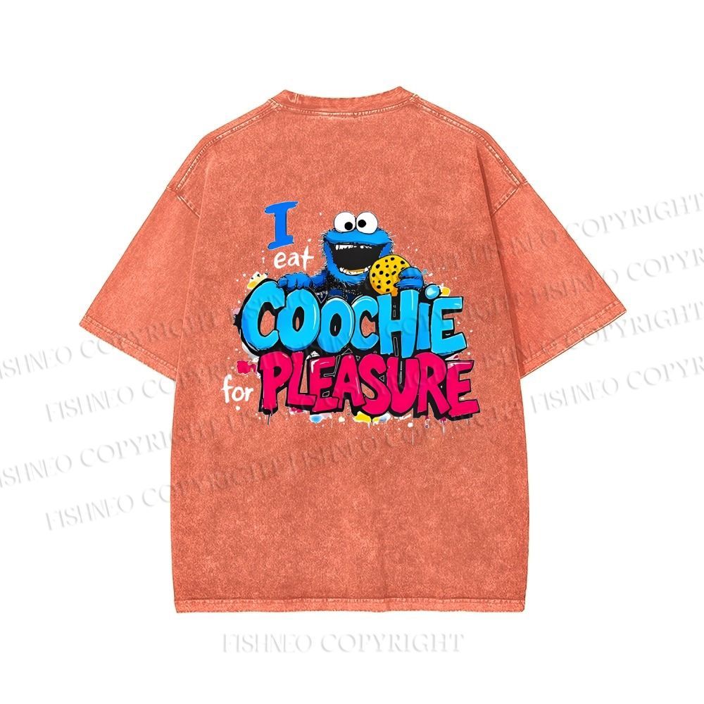 Unisex I Eat Cookies For Pleasure Cookie Monster Printed Washed Tee