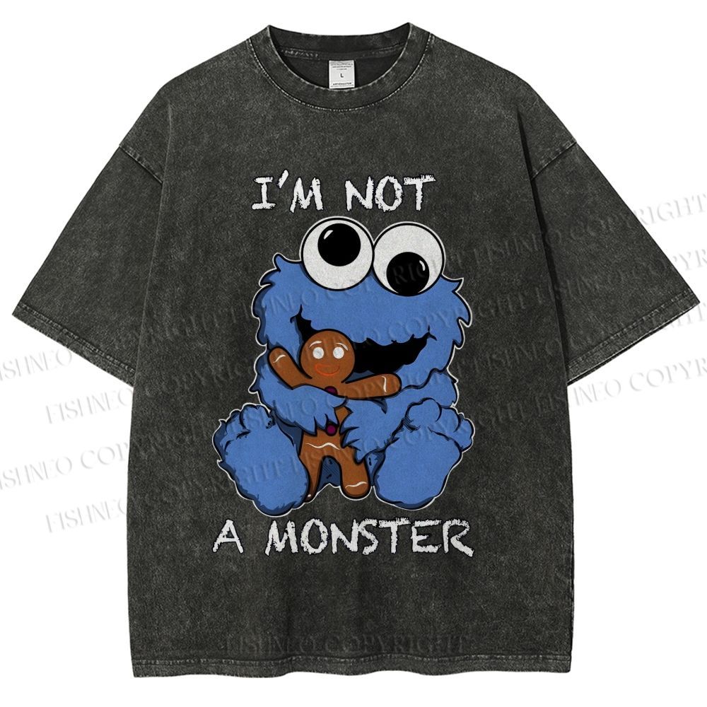 Unisex I'm Not A Monster Printed Washed Tee