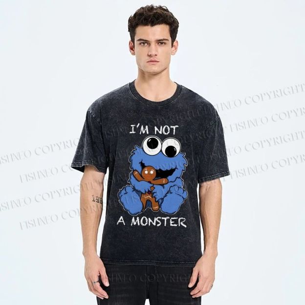 Unisex I'm Not A Monster Printed Washed Tee