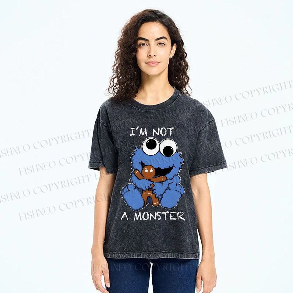 Unisex I'm Not A Monster Printed Washed Tee