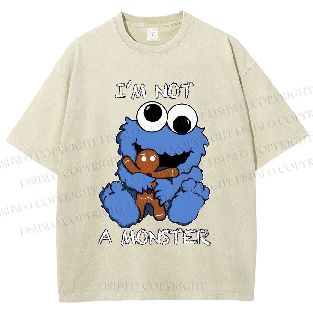 Unisex I'm Not A Monster Printed Washed Tee