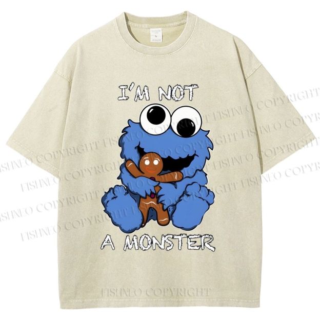 Unisex I'm Not A Monster Printed Washed Tee
