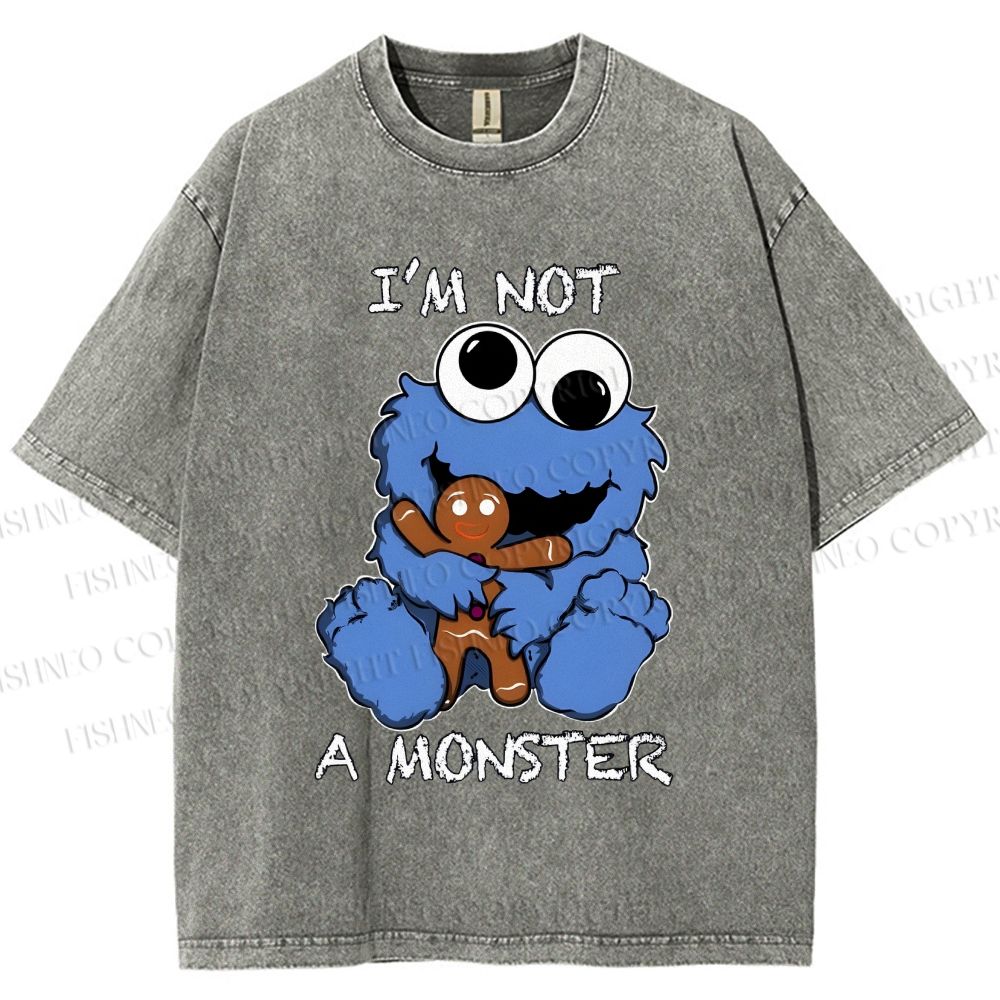 Unisex I'm Not A Monster Printed Washed Tee