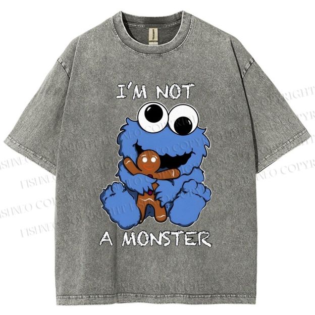 Unisex I'm Not A Monster Printed Washed Tee