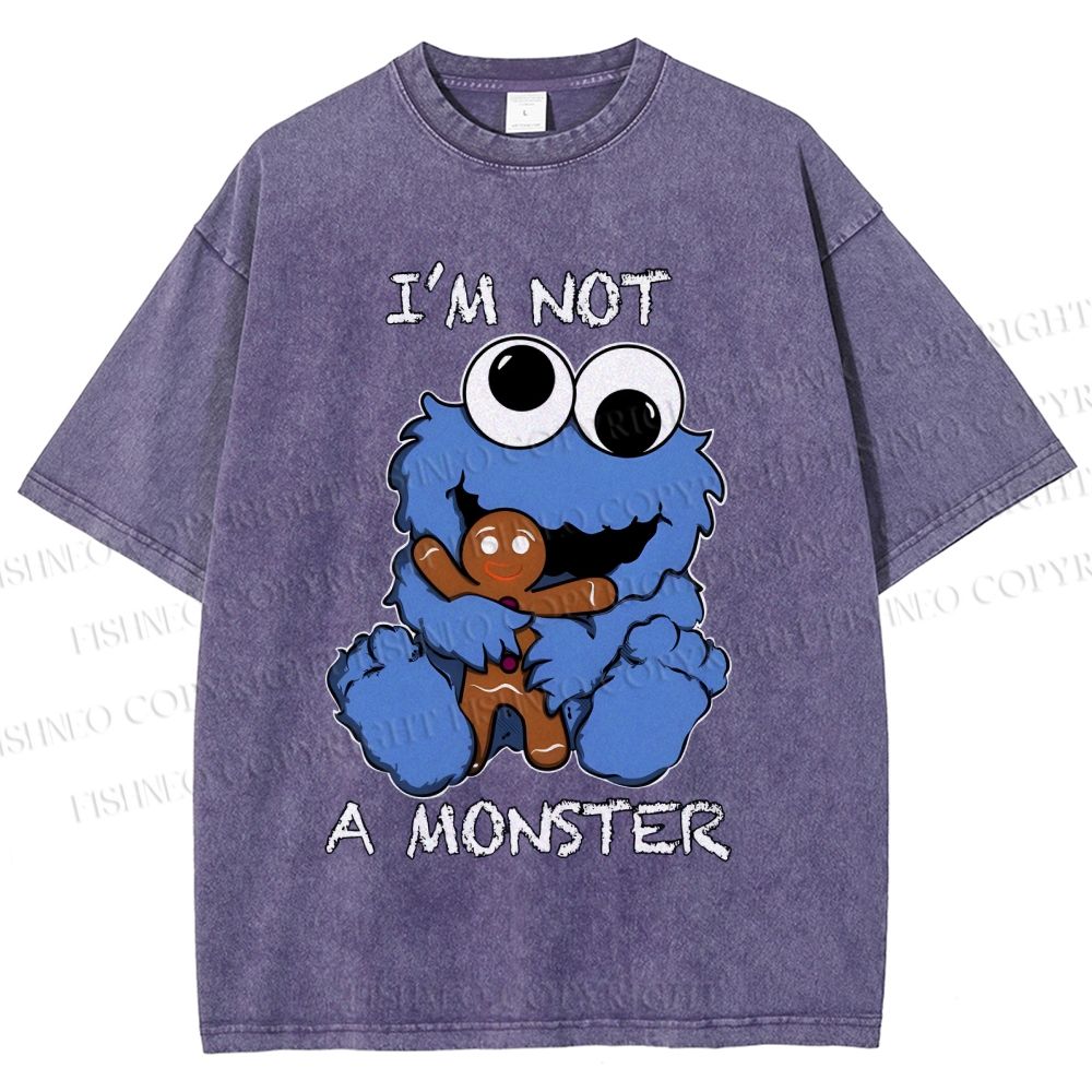 Unisex I'm Not A Monster Printed Washed Tee