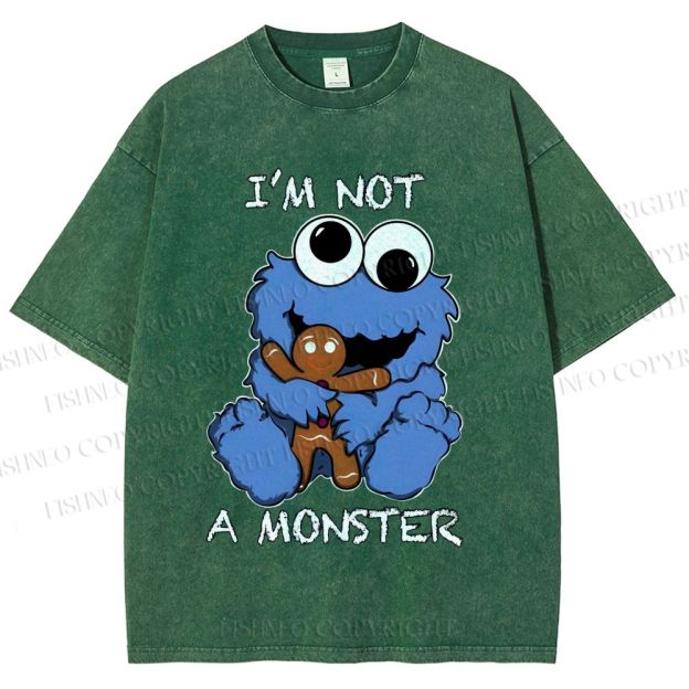 Unisex I'm Not A Monster Printed Washed Tee