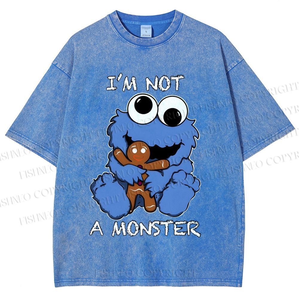 Unisex I'm Not A Monster Printed Washed Tee