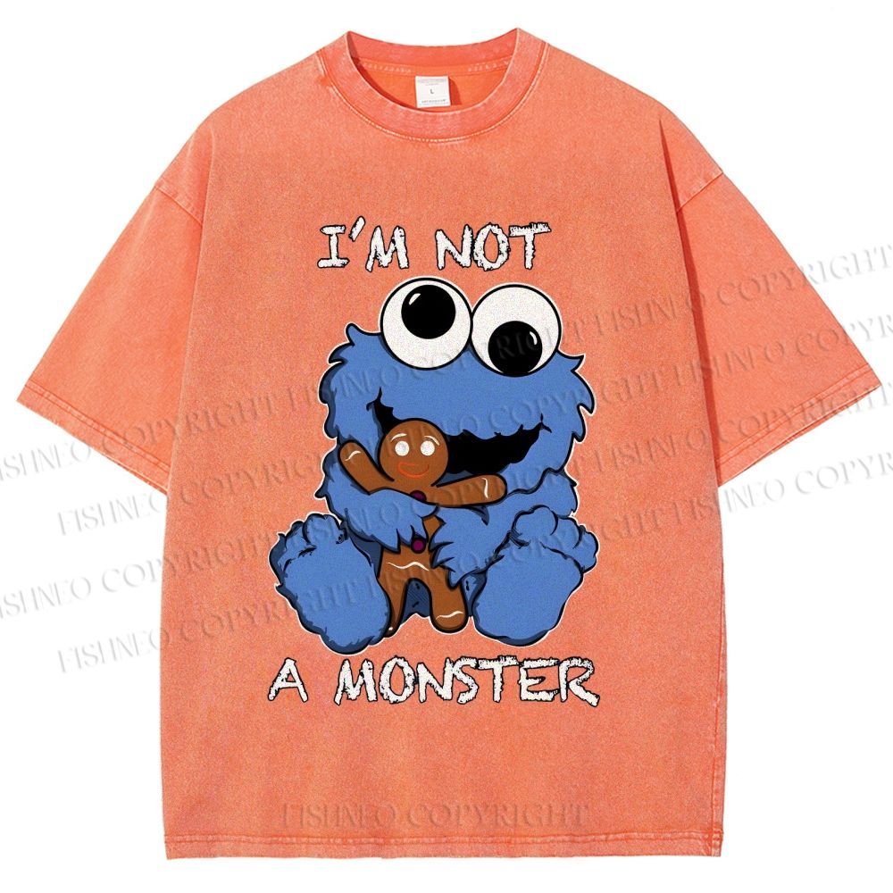 Unisex I'm Not A Monster Printed Washed Tee