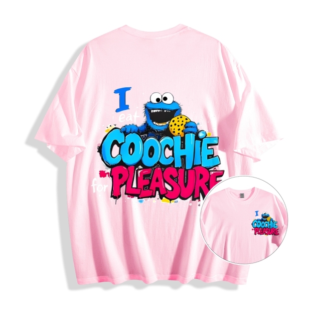 Unisex Classic I Eat Cookies For Pleasure Cookie Monster Printed Cotton T-shirt