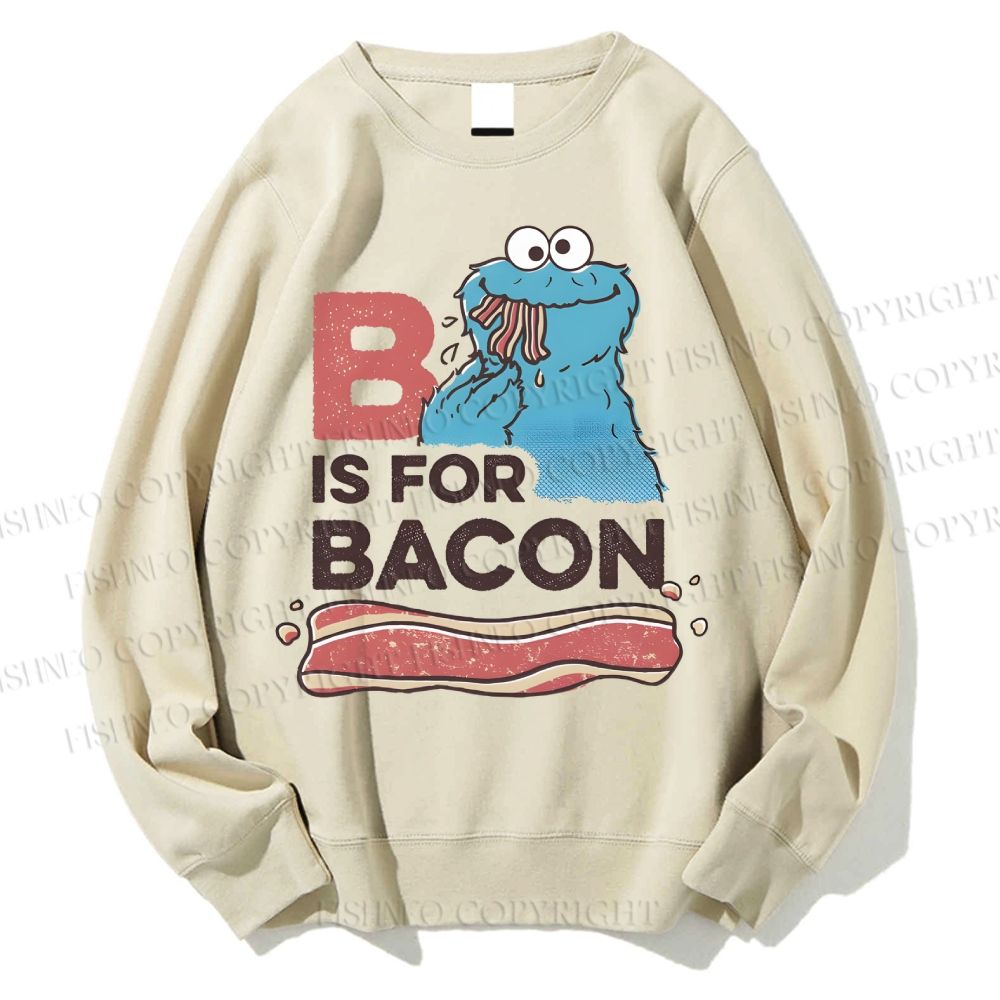 Unisex B Is For Bacon Cookie Monster Printed Sweatshirt