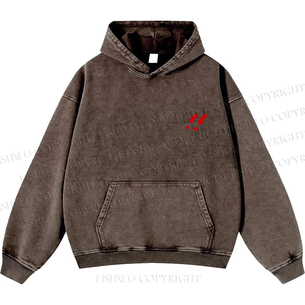 Unisex Casual Godzilla Graffiti Printed Double-sided Washed Hoodie