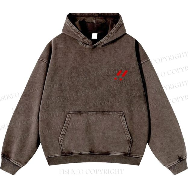 Unisex Casual Godzilla Graffiti Printed Double-sided Washed Hoodie