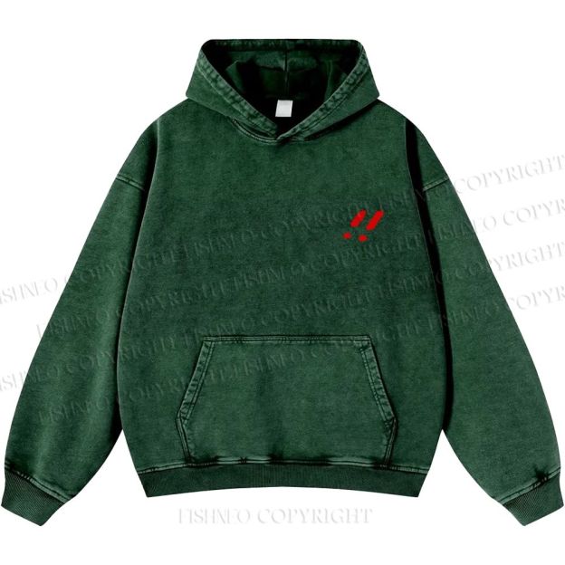 Unisex Casual Godzilla Graffiti Printed Double-sided Washed Hoodie