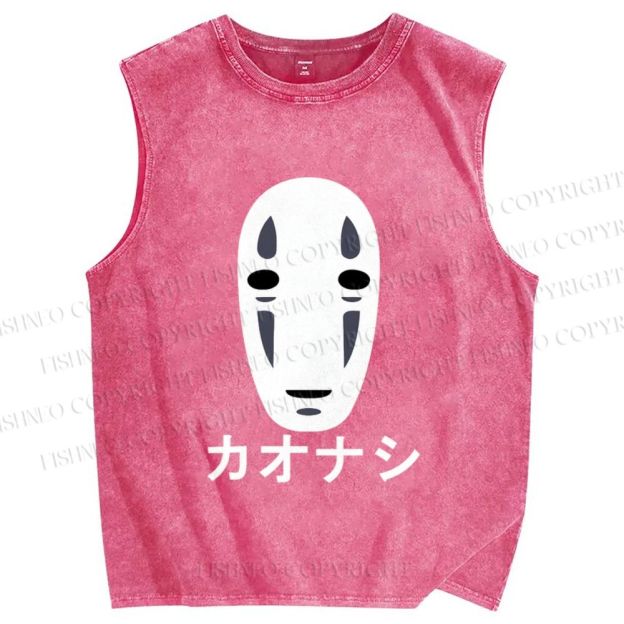 Unisex Faceless Man Printed Washed Tank Top