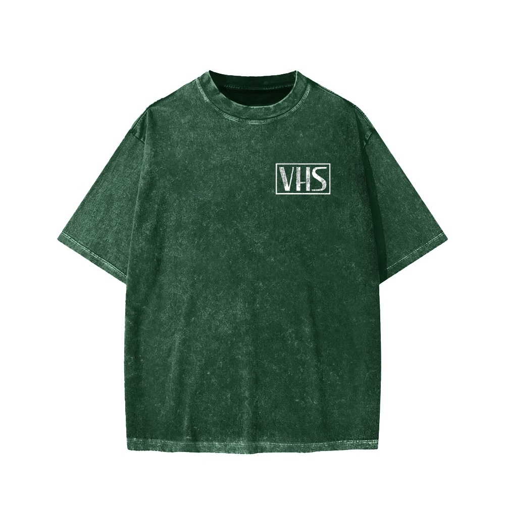 VHS Vintage Wash Japanese Design Back Art T-Shirt