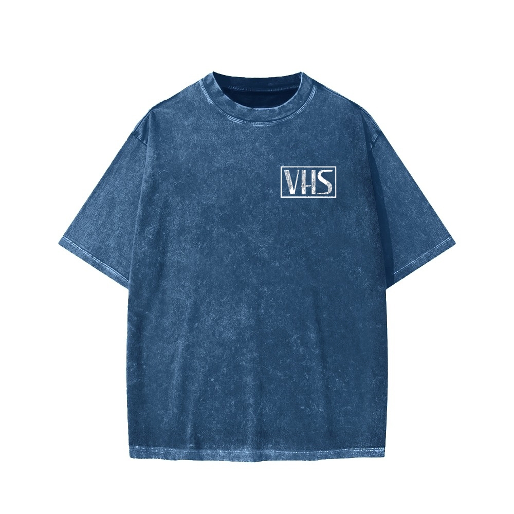 VHS Vintage Wash Japanese Design Back Art T-Shirt