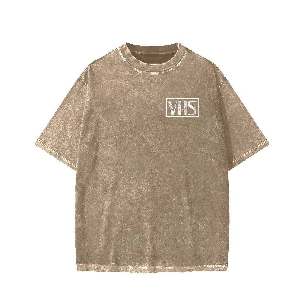 VHS Vintage Wash Japanese Design Back Art T-Shirt