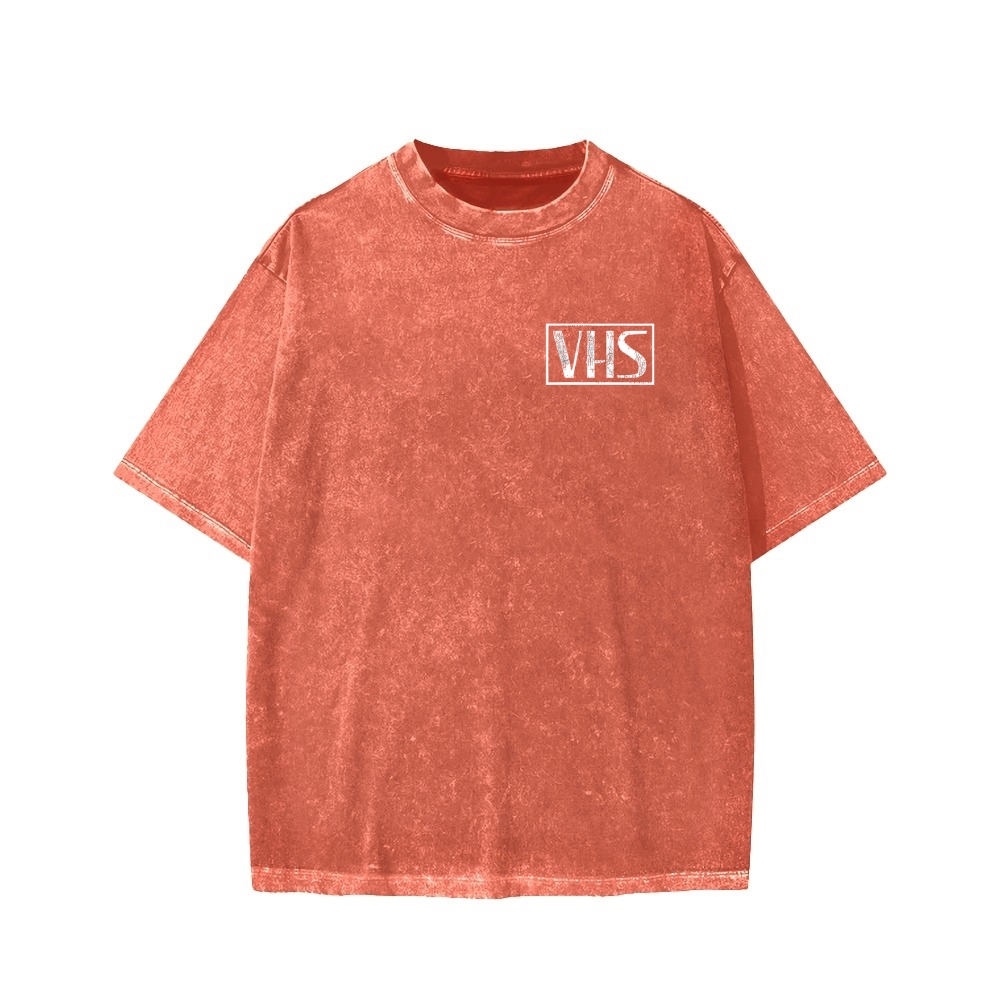 VHS Vintage Wash Japanese Design Back Art T-Shirt