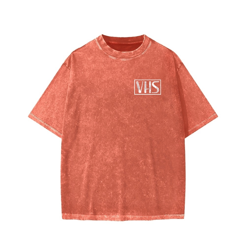 VHS Vintage Wash Japanese Design Back Art T-Shirt