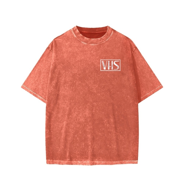 VHS Vintage Wash Japanese Design Back Art T-Shirt