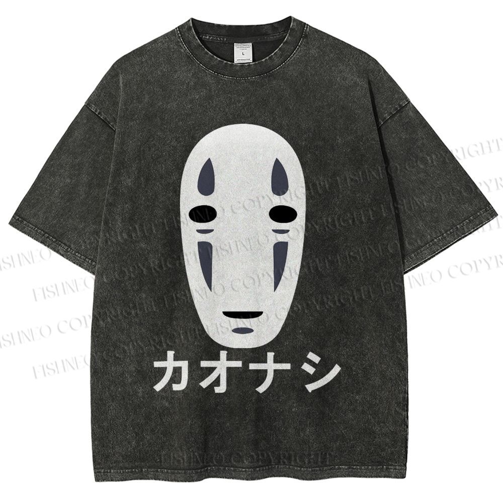 Unisex Faceless Man Printed Washed Tee