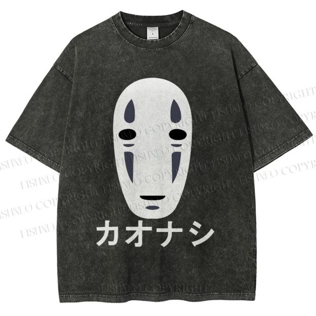 Unisex Faceless Man Printed Washed Tee