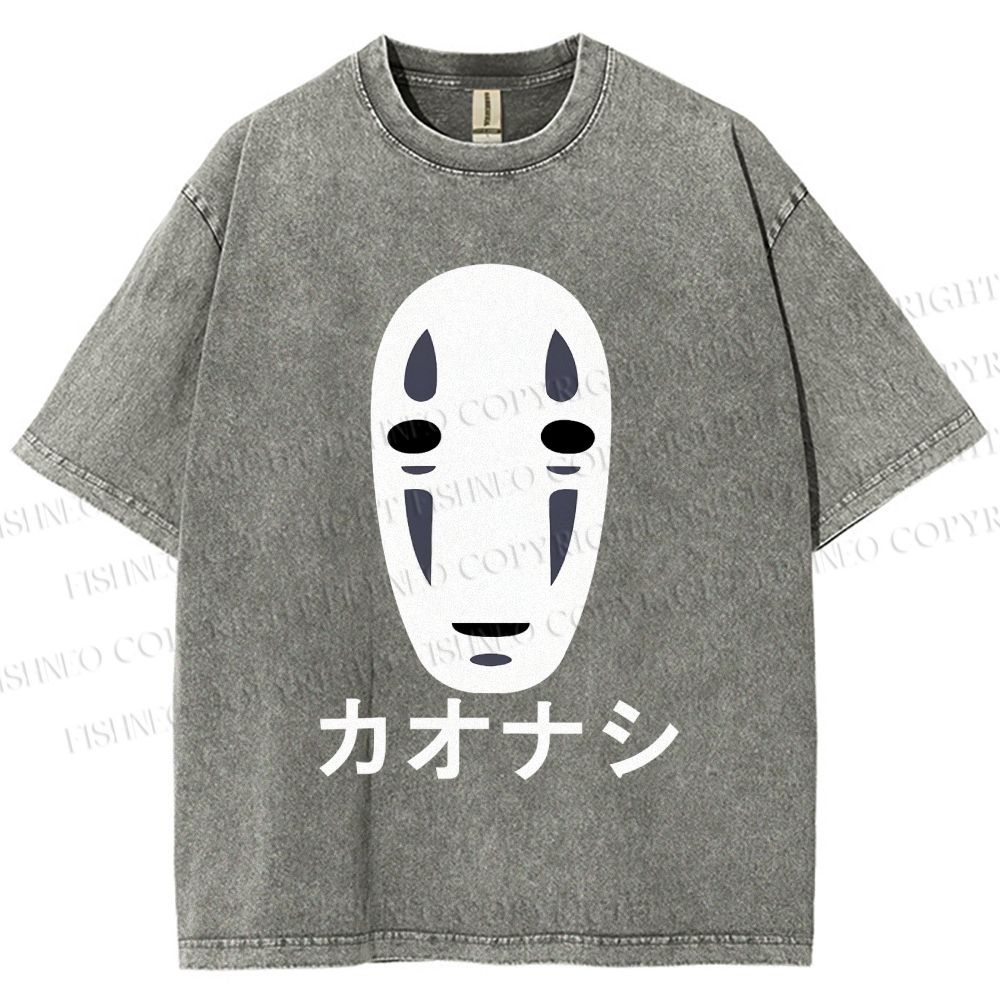Unisex Faceless Man Printed Washed Tee