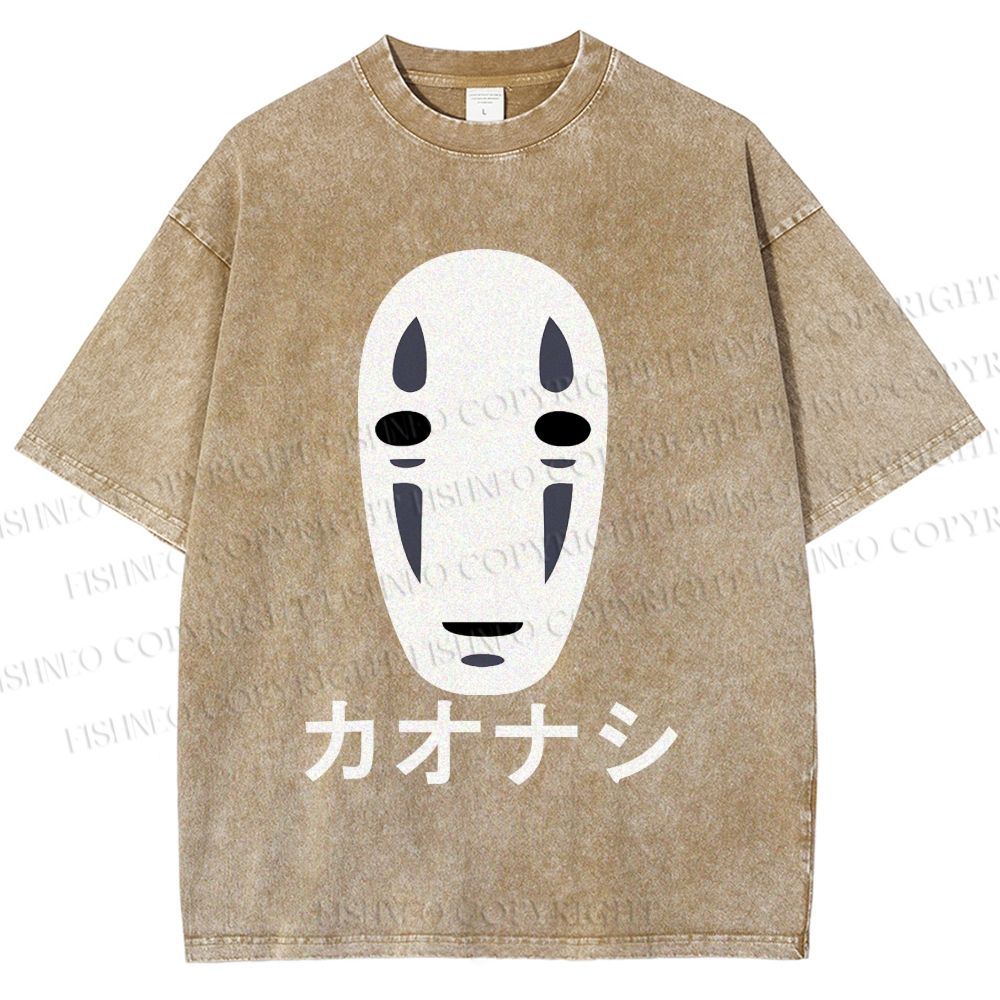 Unisex Faceless Man Printed Washed Tee