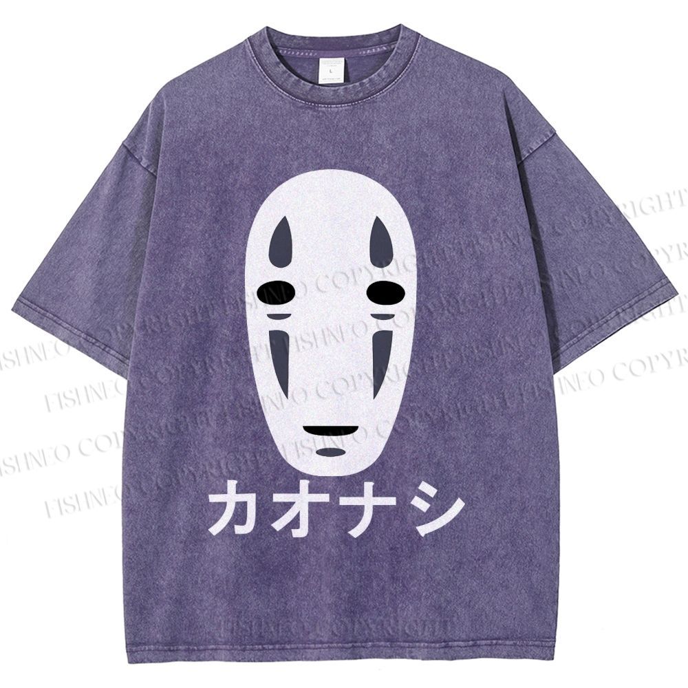 Unisex Faceless Man Printed Washed Tee