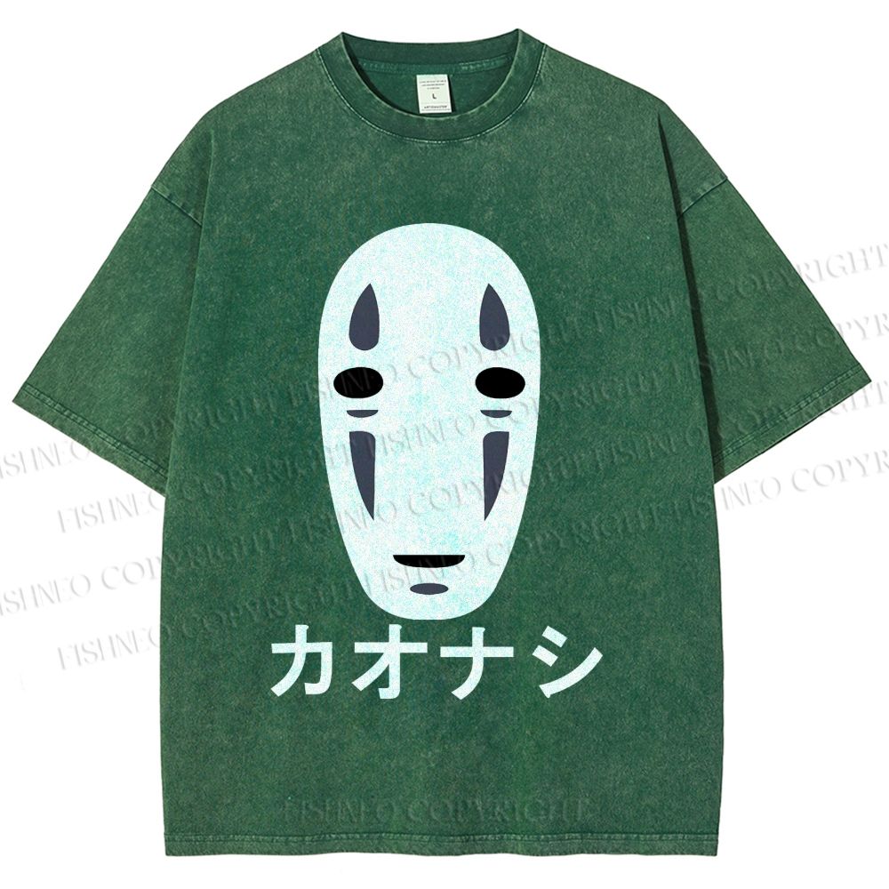 Unisex Faceless Man Printed Washed Tee