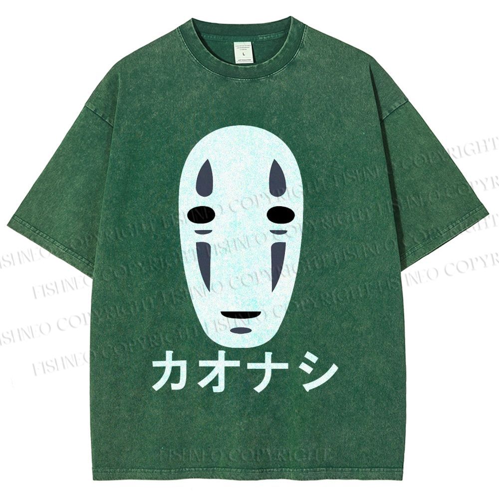 Unisex Faceless Man Printed Washed Tee